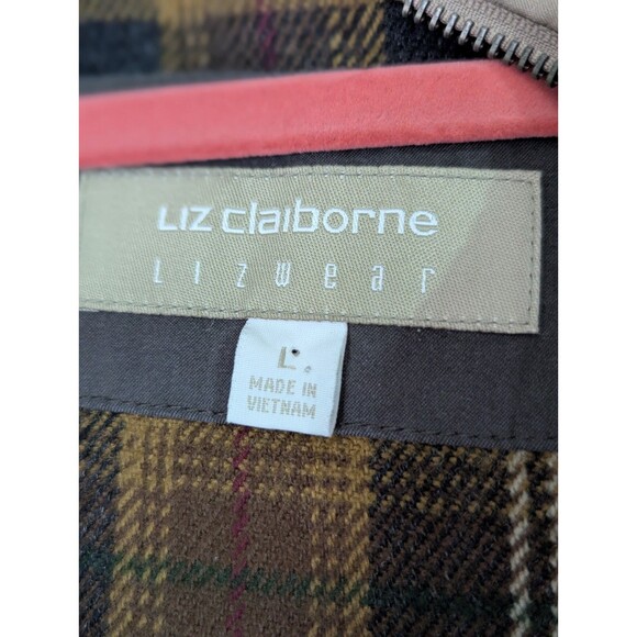 Liz Claiborne Beige Jacket Womens Large Detachable Lining & Hood Cinch Waist - Picture 15 of 16